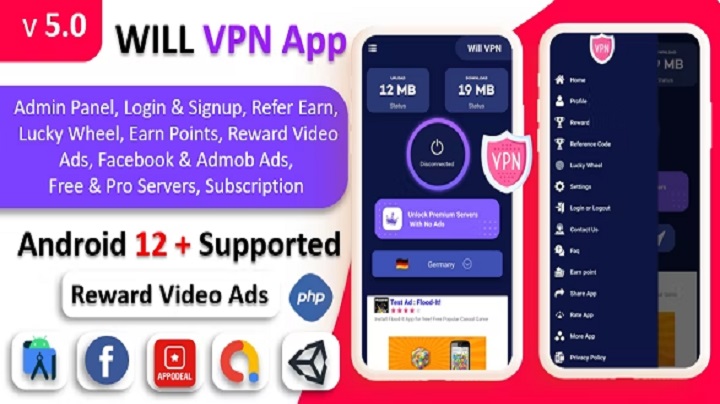 WILL VPN App VPN App With Admin Panel